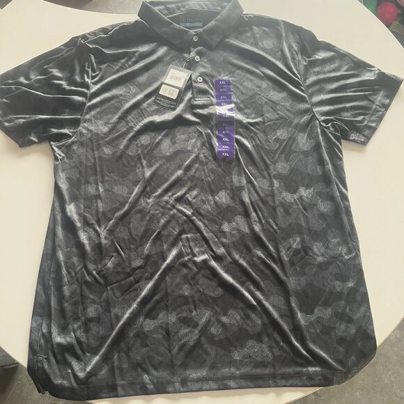 PGA Tour Men S Golf Performance 3 Button Placket Polo Shirt Caviar XXL - Picture 3 of 7